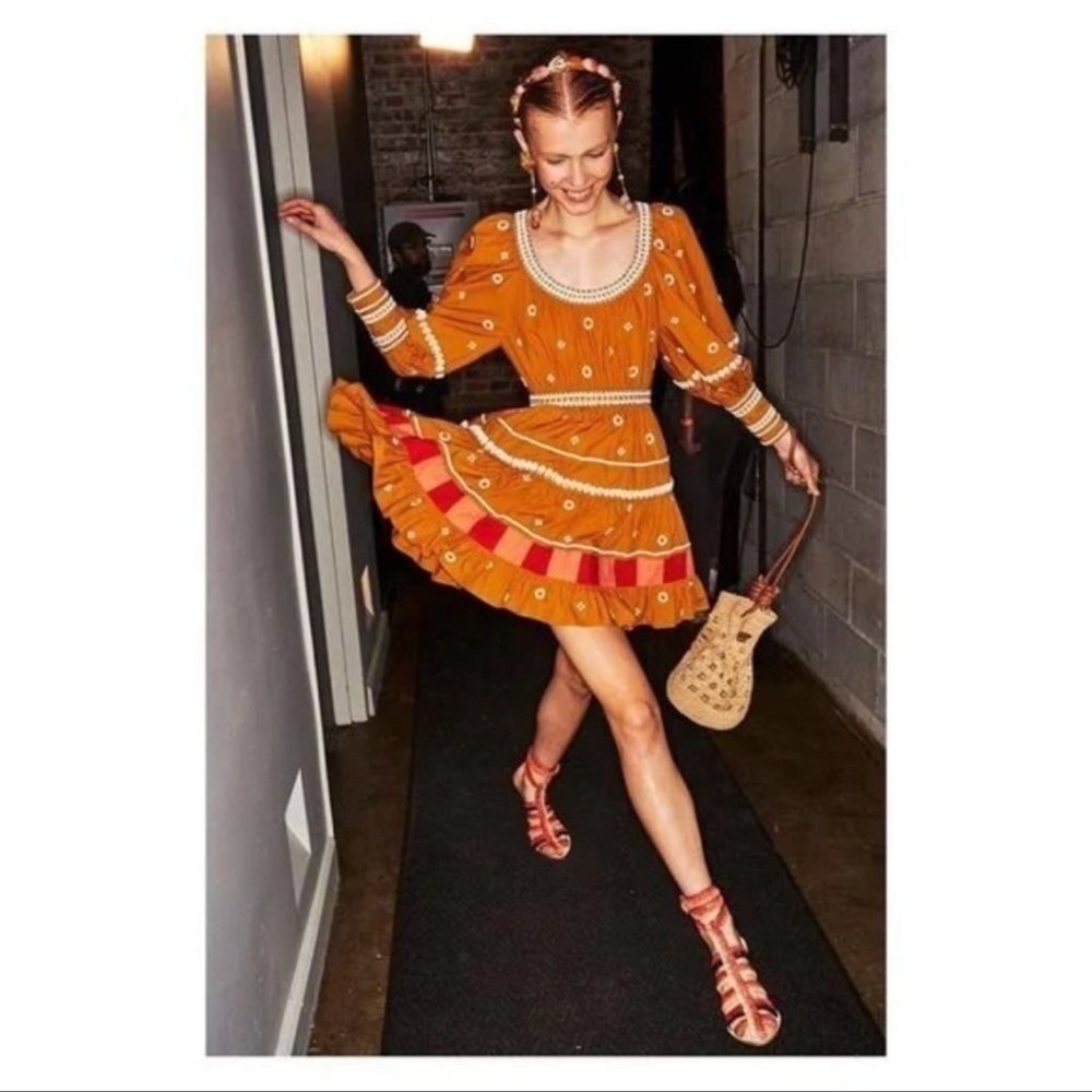 TUCKERNUCK Ulla Johnson yellow mini dress size 2 - Picture 15 of 16